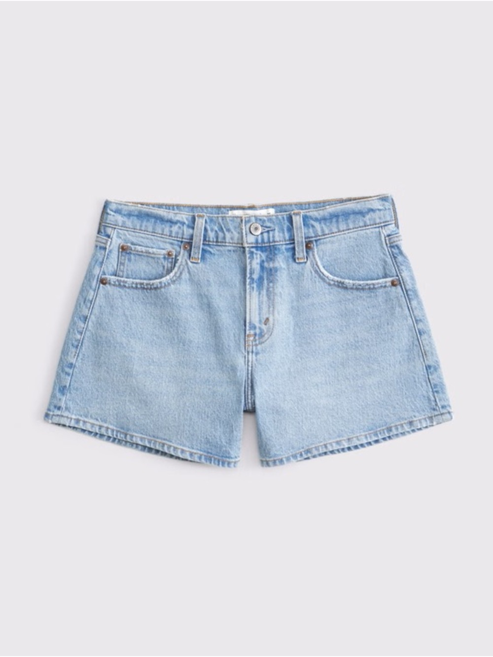 Abercrombie The A-Line Jean Short Mid Rise Light Wash